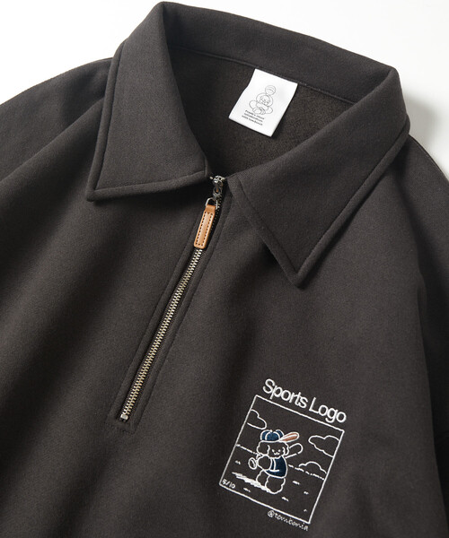 FREAK'S STORE(フリークスストア)の「tombonia/トムボニア tombonia SPORTS LOGO ハーフジップ ポロカラースウェット(スウェット・メンズ・ライトグレー/ネイビー/チャコールグレー・LARGE/MEDIUM/SMALL)」の15枚目の写真
