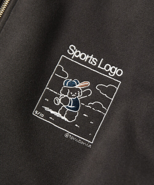 FREAK'S STORE(フリークスストア)の「tombonia/トムボニア tombonia SPORTS LOGO ハーフジップ ポロカラースウェット(スウェット・メンズ・ライトグレー/ネイビー/チャコールグレー・LARGE/MEDIUM/SMALL)」の8枚目の写真