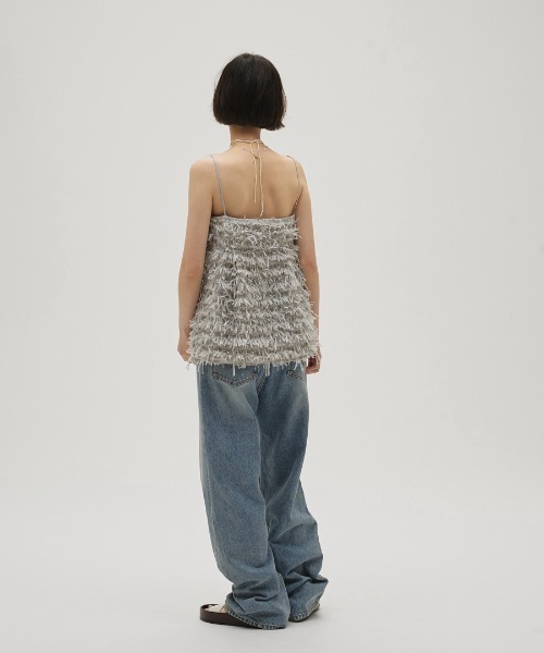 TODAYFUL(トゥデイフル)の「Tapeyarn Jacquard Camisole(キャミソール・レディース・サックスブルー/アイボリー/ブラック・FREE)」の7枚目の写真