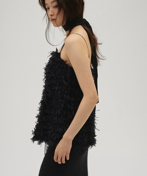 TODAYFUL(トゥデイフル)の「Tapeyarn Jacquard Camisole(キャミソール・レディース・サックスブルー/アイボリー/ブラック・FREE)」の9枚目の写真