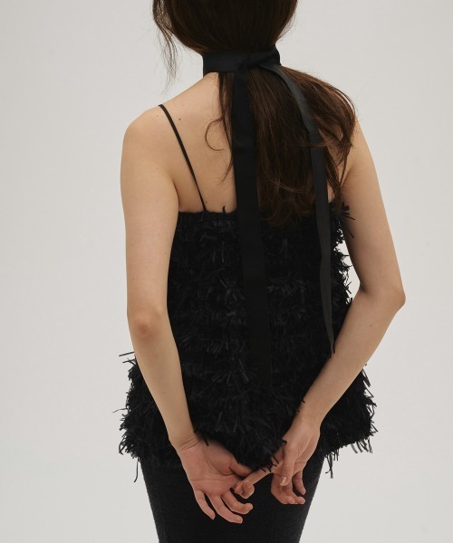 TODAYFUL(トゥデイフル)の「Tapeyarn Jacquard Camisole(キャミソール・レディース・サックスブルー/アイボリー/ブラック・FREE)」の10枚目の写真