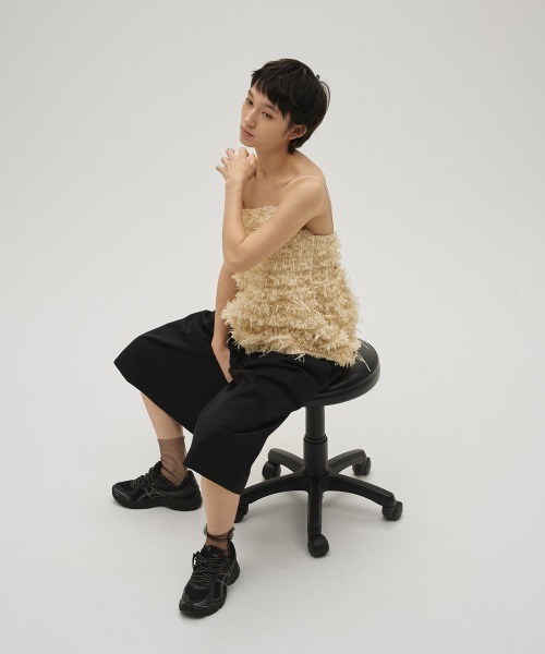 TODAYFUL(トゥデイフル)の「Tapeyarn Jacquard Camisole(キャミソール・レディース・サックスブルー/アイボリー/ブラック・FREE)」の13枚目の写真