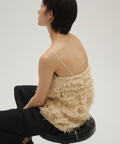 TODAYFUL(トゥデイフル)の「Tapeyarn Jacquard Camisole(キャミソール・レディース・サックスブルー/アイボリー/ブラック・FREE)」の14枚目の写真