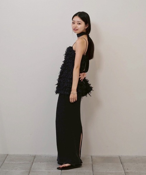 TODAYFUL(トゥデイフル)の「Tapeyarn Jacquard Camisole(キャミソール・レディース・サックスブルー/アイボリー/ブラック・FREE)」の20枚目の写真