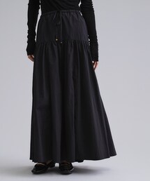 OPAQUE.CLIP | 【es】ナイロンティアードマキシスカート【洗濯機OK】(スカート)