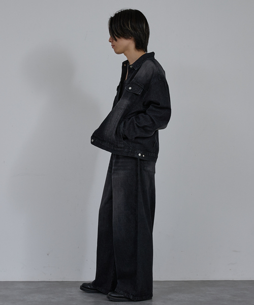 AH ABAHOUSE(エーエイチアバハウス)の「BLAST WIDE BAGGY DENIM PANTS / ブラスト ワイドバギー デニムパンツ(デニムパンツ・メンズ・ブラック/サックスブルー/ブルー・44/46/48/42)」の12枚目の写真