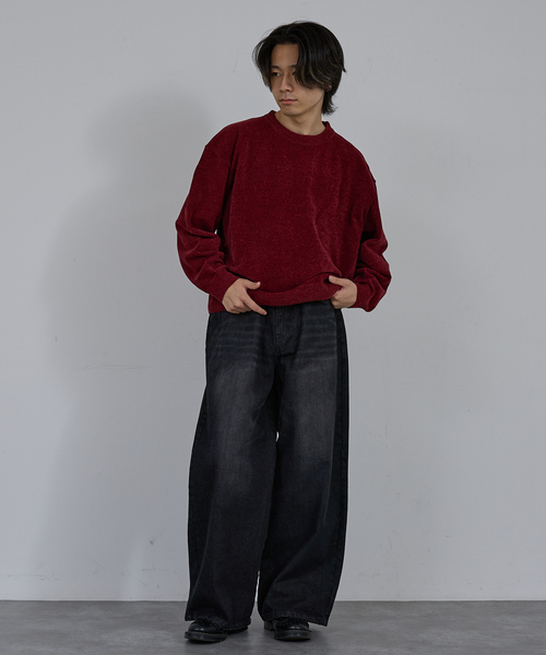 AH ABAHOUSE(エーエイチアバハウス)の「BLAST WIDE BAGGY DENIM PANTS / ブラスト ワイドバギー デニムパンツ(デニムパンツ・メンズ・ブラック/サックスブルー/ブルー・44/46/48/42)」の14枚目の写真