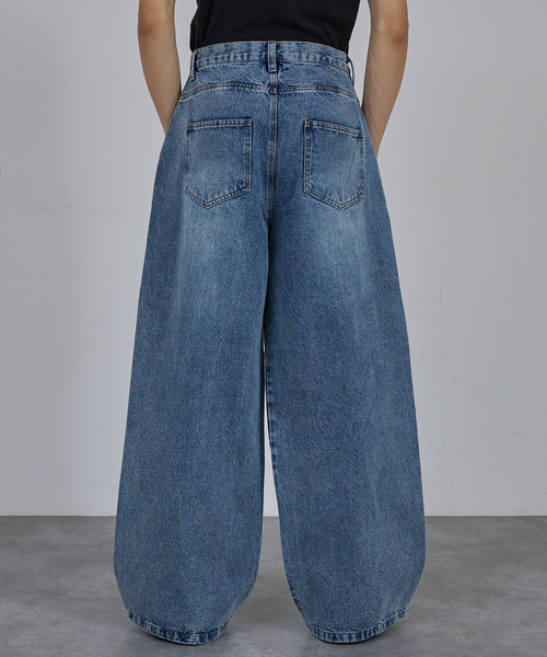 AH ABAHOUSE(エーエイチアバハウス)の「BLAST WIDE BAGGY DENIM PANTS / ブラスト ワイドバギー デニムパンツ(デニムパンツ・メンズ・ブラック/サックスブルー/ブルー・44/46/48/42)」の18枚目の写真