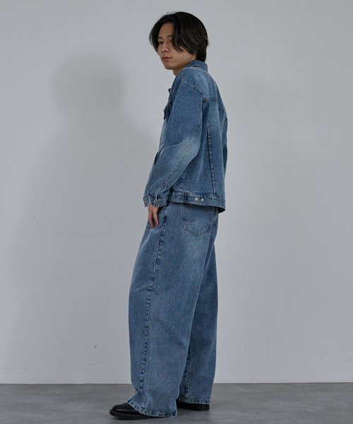 AH ABAHOUSE(エーエイチアバハウス)の「BLAST WIDE BAGGY DENIM PANTS / ブラスト ワイドバギー デニムパンツ(デニムパンツ・メンズ・ブラック/サックスブルー/ブルー・44/46/48/42)」の19枚目の写真