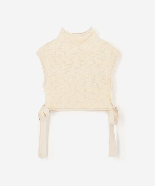 UNFIL(アンフィル)の「UNFIL | ランダムウール ハイネックニットベスト WOMEN(ベスト・レディース・ブラック/オフホワイト・1)」の15枚目の写真