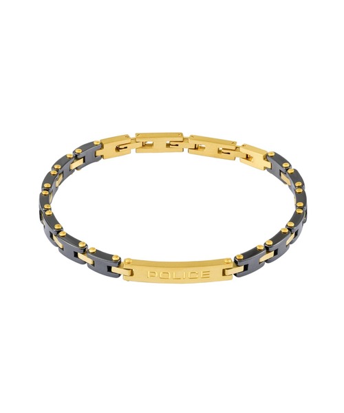 POLICE（ポリス）の「【POLICE】ポリス CERAMICA I ブレスレット（ブレスレット・メンズ・シルバー×ブラック/ゴールド・FREE）」の2枚目の写真