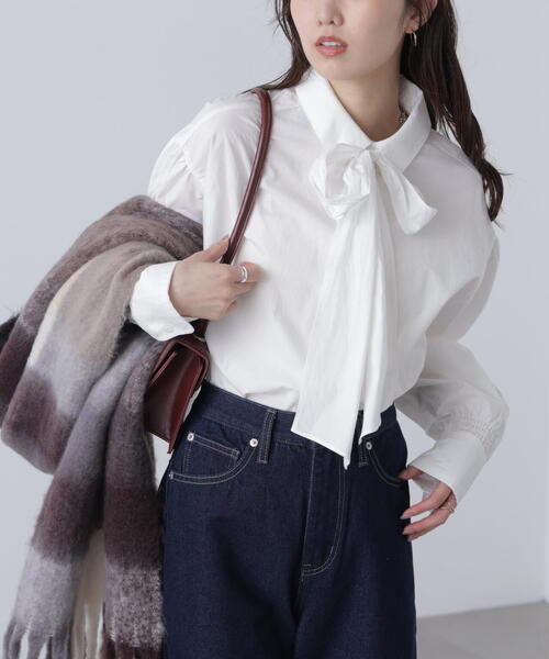 FREE'S MART（フリーズマート）の「◆ボウタイ付きブラウス（シャツ/ブラウス・レディース・ブルー/ホワイト/ホワイト系その他・FREE）」の12枚目の写真