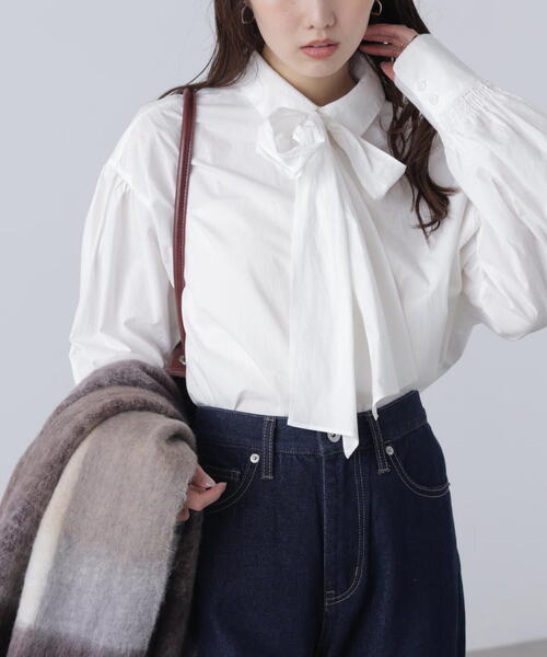 FREE'S MART（フリーズマート）の「◆ボウタイ付きブラウス（シャツ/ブラウス・レディース・ブルー/ホワイト/ホワイト系その他・FREE）」の14枚目の写真