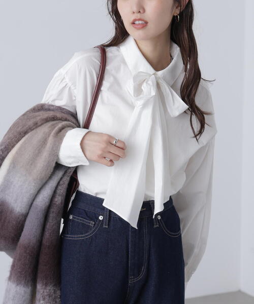 FREE'S MART（フリーズマート）の「◆ボウタイ付きブラウス（シャツ/ブラウス・レディース・ブルー/ホワイト/ホワイト系その他・FREE）」の15枚目の写真