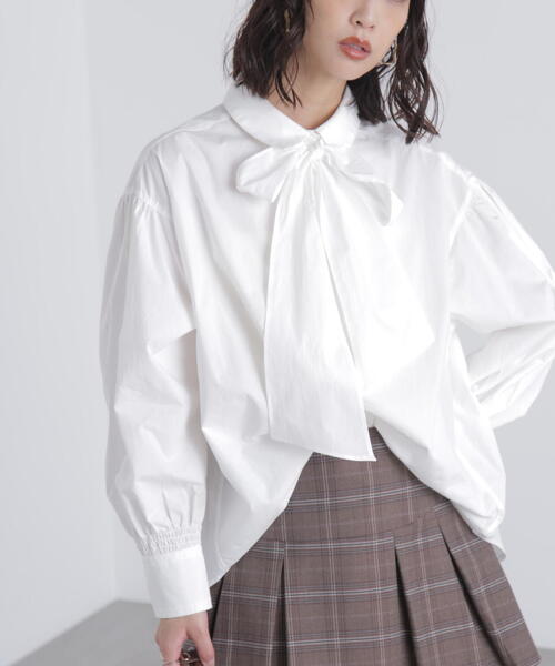FREE'S MART（フリーズマート）の「◆ボウタイ付きブラウス（シャツ/ブラウス・レディース・ブルー/ホワイト/ホワイト系その他・FREE）」の19枚目の写真