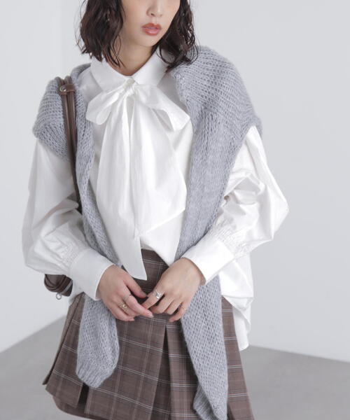 FREE'S MART（フリーズマート）の「◆ボウタイ付きブラウス（シャツ/ブラウス・レディース・ブルー/ホワイト/ホワイト系その他・FREE）」の20枚目の写真