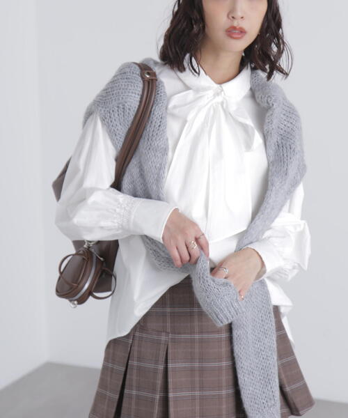 FREE'S MART（フリーズマート）の「◆ボウタイ付きブラウス（シャツ/ブラウス・レディース・ブルー/ホワイト/ホワイト系その他・FREE）」の21枚目の写真