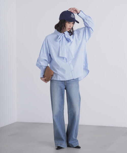 FREE'S MART（フリーズマート）の「◆ボウタイ付きブラウス（シャツ/ブラウス・レディース・ブルー/ホワイト/ホワイト系その他・FREE）」の7枚目の写真