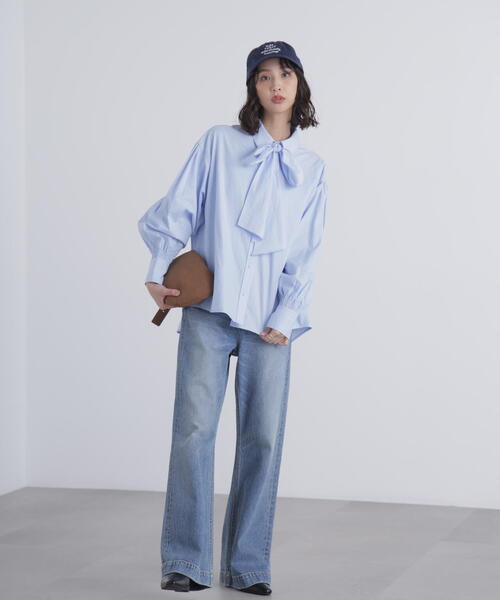 FREE'S MART（フリーズマート）の「◆ボウタイ付きブラウス（シャツ/ブラウス・レディース・ブルー/ホワイト/ホワイト系その他・FREE）」の8枚目の写真