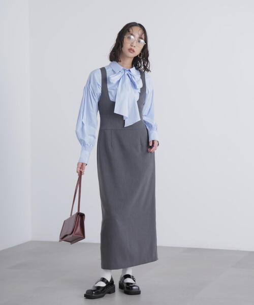 FREE'S MART（フリーズマート）の「◆ボウタイ付きブラウス（シャツ/ブラウス・レディース・ブルー/ホワイト/ホワイト系その他・FREE）」の9枚目の写真