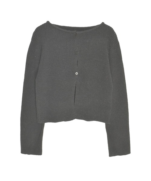 Reurie'（レウリィ）の「フロントカットアウトニットカーディガン/ 長袖 クルーネック クリスマス 赤ニット 肌見せ シンプル カジュアル モード フェミニン プルオーバー（ニット/セーター・レディース・ブラック/レッド/ブラウン・FREE）」の12枚目の写真