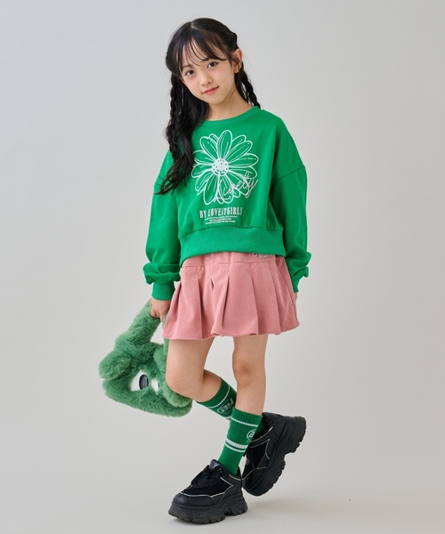by LOVEiT(バイラビット)の「フラワーフロッキープルオーバー(スウェット・キッズ・チャコール/グリーン/ホワイト系その他・120cm/140cm/160cm/150cm/130cm)」の4枚目の写真