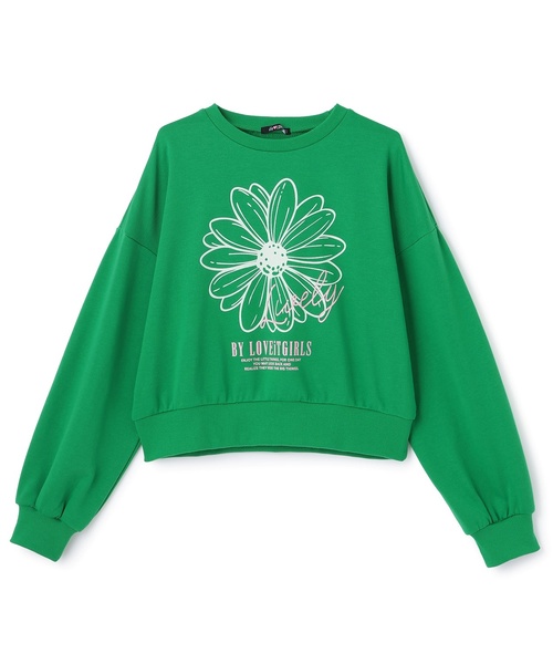 by LOVEiT(バイラビット)の「フラワーフロッキープルオーバー(スウェット・キッズ・チャコール/グリーン/ホワイト系その他・120cm/140cm/160cm/150cm/130cm)」の7枚目の写真