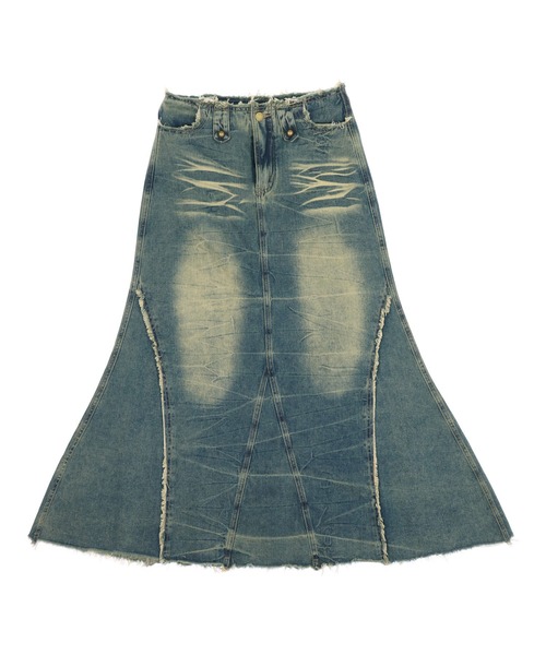ANAP(アナップ)の「フリンジ デザイン スタッズ デニム ロング スカート(デニムスカート・レディース・ブルー・S/M)」の7枚目の写真