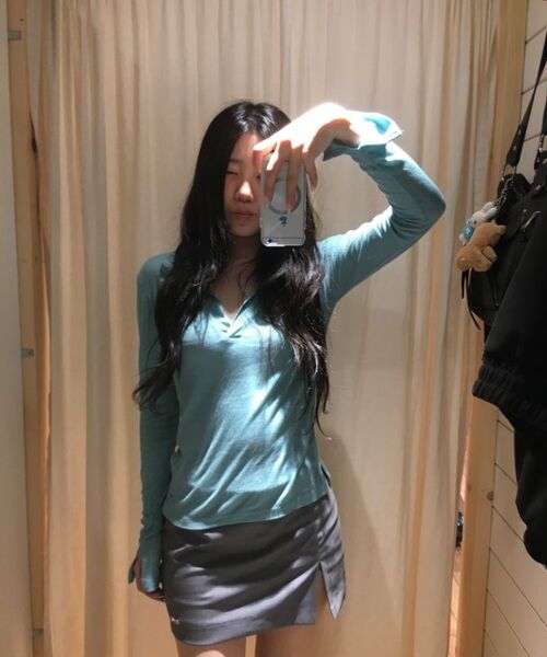 CRANK(クランク)の「シアーカラートップス_ブルーグリーン(Tシャツ/カットソー・レディース・グリーン・FREE)」の4枚目の写真