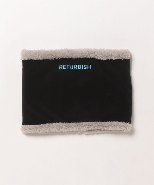 Right-on(ライトオン)の「【Refurbish】ロゴ刺繍 ネックウォーマー (防寒 / ボア / 軽量デザイン)(ネックウォーマー/スヌード・キッズ・ブラック/ブルー/グレー・フリー)」の2枚目の写真