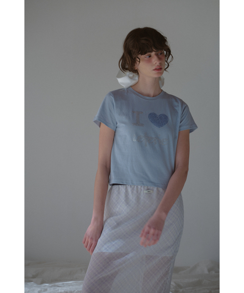 LETERIE(レテリー)の「I LOVE LETERIE T-SHIRT_BLUE(Tシャツ/カットソー・レディース・ブルー・FREE)」の2枚目の写真