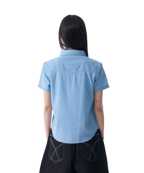 AAKAM（アーカム）の「Denim Western Shirts (Washed Blue)（シャツ/ブラウス・レディース・その他・1/2）」の3枚目の写真