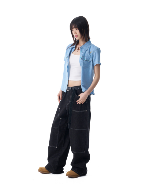 AAKAM（アーカム）の「Denim Western Shirts (Washed Blue)（シャツ/ブラウス・レディース・その他・1/2）」の5枚目の写真