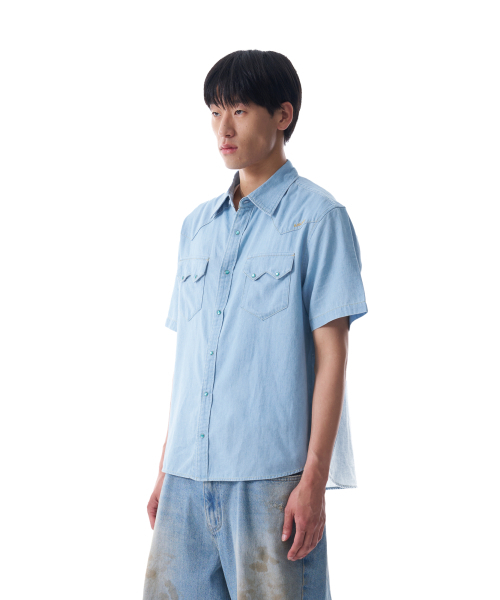 AAKAM（アーカム）の「Denim Western Shirts (Washed Blue)（シャツ/ブラウス・レディース・その他・1/2）」の7枚目の写真