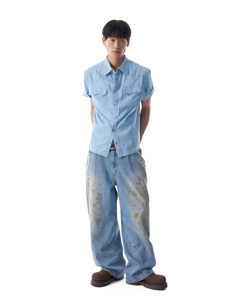 AAKAM（アーカム）の「Denim Western Shirts (Washed Blue)（シャツ/ブラウス・レディース・その他・1/2）」の9枚目の写真