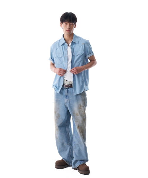 AAKAM（アーカム）の「Denim Western Shirts (Washed Blue)（シャツ/ブラウス・レディース・その他・1/2）」の10枚目の写真