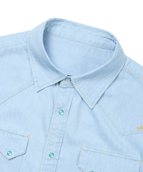 AAKAM（アーカム）の「Denim Western Shirts (Washed Blue)（シャツ/ブラウス・レディース・その他・1/2）」の13枚目の写真
