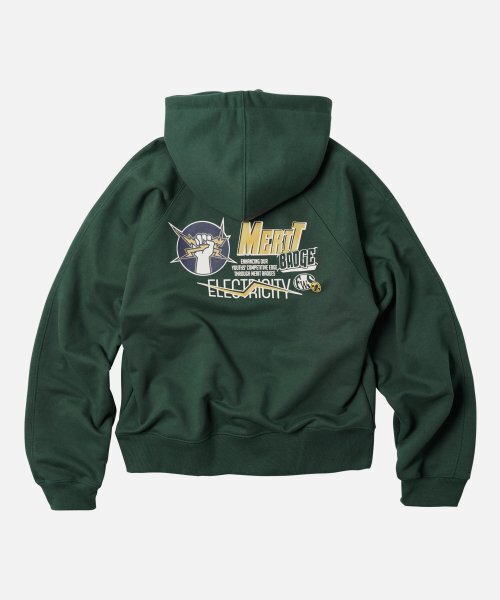 FRIZMWORKS(フリズムワークス)の「ELECTRICITY M-BADGE HOODY_ダークグリーン(パーカー・メンズ・その他・MEDIUM/LARGE)」の2枚目の写真