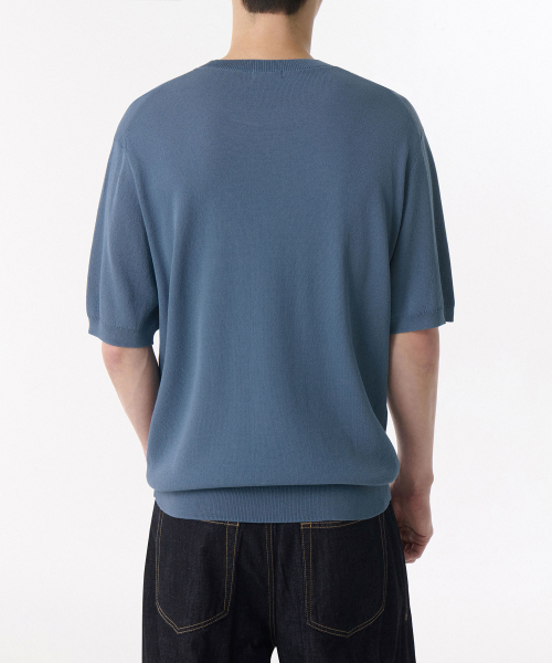 MUSINSA STANDARD（ムシンサスタンダード）の「クールタッチクルーネック半袖ニット[ブルーグレー]（ニット/セーター・メンズ・その他・LARGE/X-LARGE/XX-LARGE/MEDIUM）」の2枚目の写真