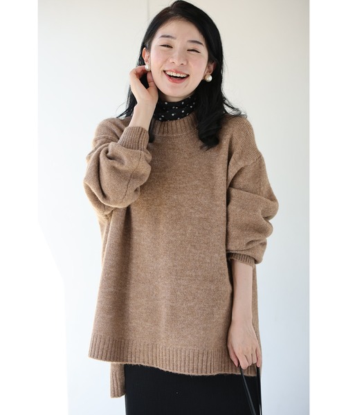 cawaii(カワイイ)の「触ればやみつき ふわもちスリットニット(ニット/セーター・レディース・ブラウン/ブラック/ライトブルー・FREE)」の2枚目の写真