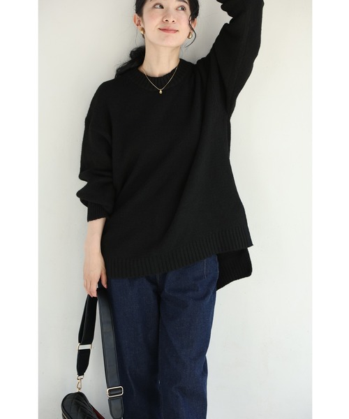 cawaii(カワイイ)の「触ればやみつき ふわもちスリットニット(ニット/セーター・レディース・ブラウン/ブラック/ライトブルー・FREE)」の4枚目の写真