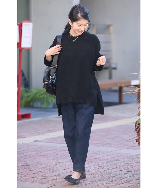 cawaii(カワイイ)の「触ればやみつき ふわもちスリットニット(ニット/セーター・レディース・ブラウン/ブラック/ライトブルー・FREE)」の6枚目の写真