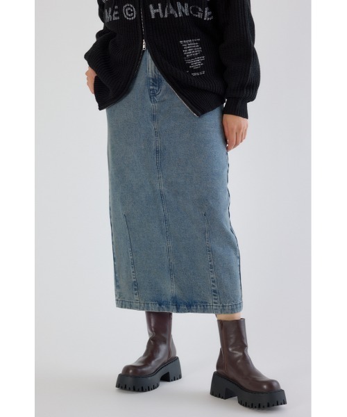 RODEO CROWNS WIDE BOWL（ロデオクラウンズワイドボウル）の「カーブデニムマキシスカート（デニムスカート・レディース・ブルー/ブラック/ブラウン・SMALL/MEDIUM）」の3枚目の写真
