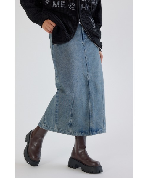 RODEO CROWNS WIDE BOWL（ロデオクラウンズワイドボウル）の「カーブデニムマキシスカート（デニムスカート・レディース・ブルー/ブラック/ブラウン・SMALL/MEDIUM）」の15枚目の写真