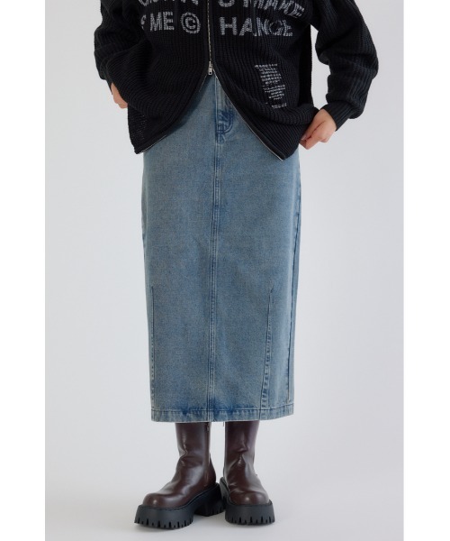 RODEO CROWNS WIDE BOWL（ロデオクラウンズワイドボウル）の「カーブデニムマキシスカート（デニムスカート・レディース・ブルー/ブラック/ブラウン・SMALL/MEDIUM）」の16枚目の写真