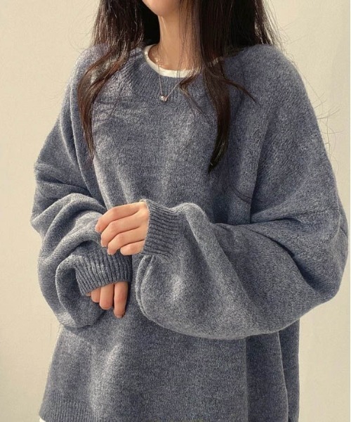 AMELY(エミリー)の「ふんわりルーズニットプルオーバー(ニット/セーター・レディース・ブラック/モカ/グレー/カーキブラウン・フリー)」の22枚目の写真