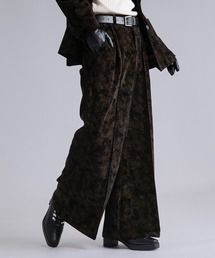 Ellno Loset | ベルベットフラワーフレアパンツ/SETUP対応(スラックス)