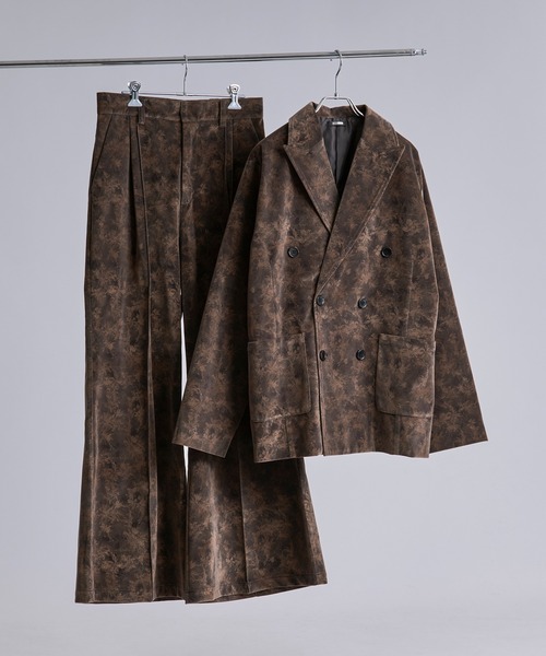 Ellno Loset(エルノロゼット)の「ベルベットフラワーフレアパンツ/SETUP対応(スラックス・メンズ・ブラック系/グレー系/ブラウン系・LARGE/MEDIUM/SMALL/X-SMALL)」の16枚目の写真