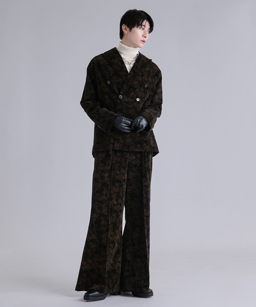 Ellno Loset(エルノロゼット)の「ベルベットフラワーフレアパンツ/SETUP対応(スラックス・メンズ・ブラック系/グレー系/ブラウン系・LARGE/MEDIUM/SMALL/X-SMALL)」の7枚目の写真