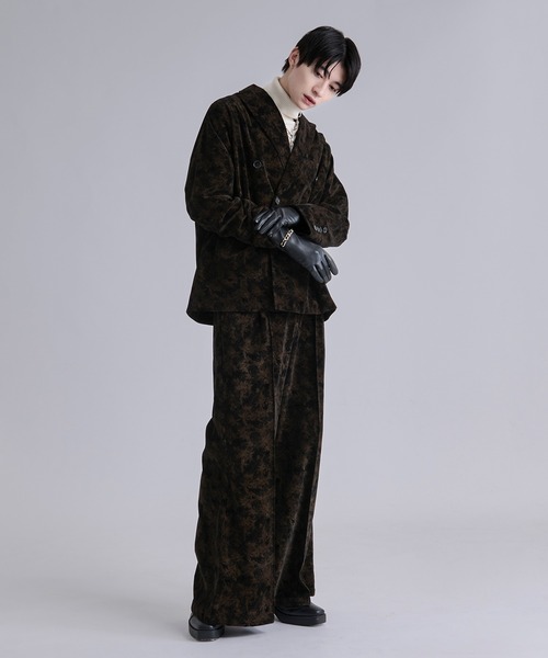 Ellno Loset(エルノロゼット)の「ベルベットフラワーフレアパンツ/SETUP対応(スラックス・メンズ・ブラック系/グレー系/ブラウン系・LARGE/MEDIUM/SMALL/X-SMALL)」の8枚目の写真